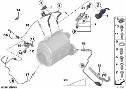 Dieselpartikelfiltersensorik/Anbauteile diagram for BMW X5 F15 M50dX