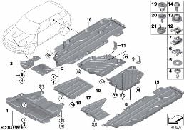 Unterbodenverkleidung diagram for BMW MINI Paceman R61 Cooper