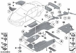 UNDERFLOOR COATING diagram for BMW 5 Series F11 550i