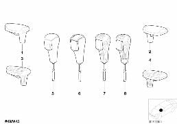 SELECTOR LEVER HANDLES / COVERS diagram for BMW 3 Series E36 323i 2.4
