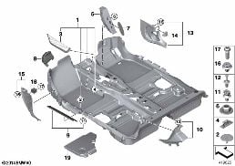 Wykładzina podłogowa diagram for BMW MINI F55 Cooper