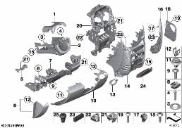 Anbauteile Instrumententafel unten diagram for BMW MINI Paceman R61 Cooper