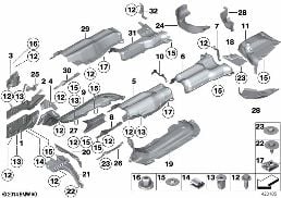 HEAT INSULATION diagram for BMW 5 Series F11 550i