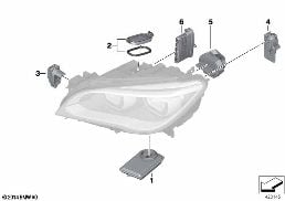 SINGLE PARTS, HEADLIGHT LED diagram for BMW 7 Series F01 LCI 750iX