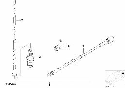 Dodatečná sada anténa na boční stěně diagram for BMW 3 Series E36 323ti