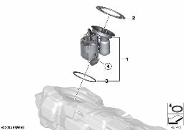 FUEL PUMP AND FUEL LEVEL SENSOR diagram for BMW 1 Series F20 LCI 114d