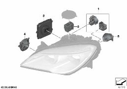 Componentes eletrónicos Faróis LED diagram for BMW 6 Series F12 LCI 640iX