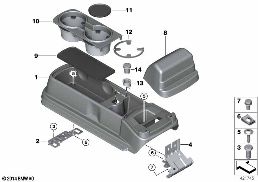 Mittelkonsole Fond diagram for BMW MINI Paceman R61 Cooper