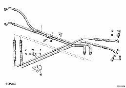 Chłodzenie oleju przekładniowego diagram for BMW 7 Series E23 745i