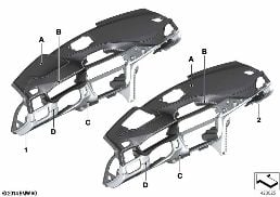 INDIVIDUAL INSTRUMENT PANEL, LEATHER diagram for BMW 4 Series F36 Gran Coupé 428i