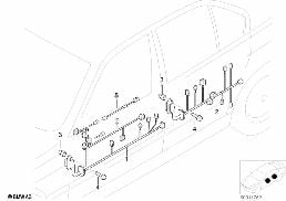 Faisceaux de cables de porte diagram for BMW 5 Series E39 525td