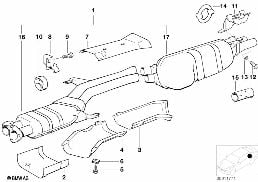 ระบบไอเสีย diagram for BMW 5 Series E28 535i