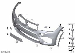 M TRIM, FRONT diagram for BMW X5 M F85 X5 M