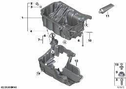 OIL PAN/OIL LEVEL INDICATOR diagram for BMW X1L F49 X1 25LeX