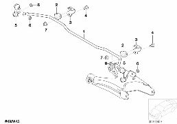 STABILIZER, REAR diagram for BMW 7 Series E38 740i