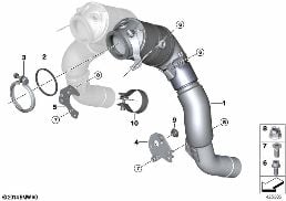 Katalysator motornah diagram for BMW X5 M F85 X5 M