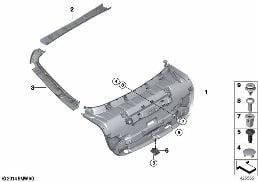 Revest.tapo de portamaletas diagram for BMW 4 Series F36 Gran Coupé LCI 440i