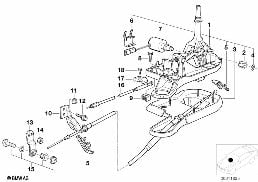 换档 互锁 自动变速箱 diagram for BMW 5 Series E39 523i