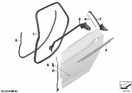 TRIM AND SEALS FOR DOOR, REAR diagram for BMW 3 Series F34 GT 335iX