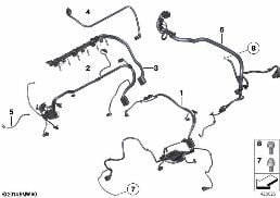 ENGINE WIRING HARNESS diagram for BMW 5 Series F11 535i