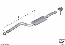 Vorschalldämpfer diagram for BMW X6 F16 28iX