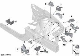 FRONT BODY BRACKET LEFT diagram for BMW 4 Series F32 425d