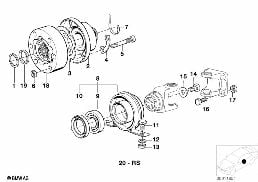 แกนขับ-แบริ่งกลาง-ข้อต่อความเร็วคงที่ diagram for BMW 5 Series E28 535i