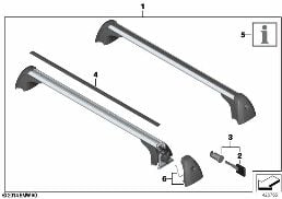 RAILING CARRIER diagram for BMW MINI Countryman F60 Cooper