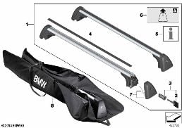 RAILING CARRIER diagram for BMW 2 Series F45 Active Tourer LCI 218dX