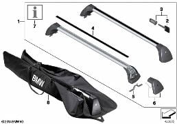 ROOF RACK diagram for BMW 5 Series F10 LCI 535i