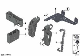 BRACKET FOR CONTROL MODULES diagram for BMW 7 Series F01 LCI 740dX
