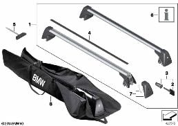 RAILING CARRIER diagram for BMW X1 E84 23dX
