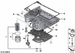Cárter óleo/filtro óleo/indic.nív. óleo diagram for BMW X5 M F85 X5 M