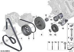 Transmissão por correia diagram for BMW X5 M F85 X5 M