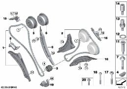 Accionamento por corrente distribuição diagram for BMW X7 G07 M50iX