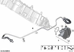Bomba de vácuo com guia de tubos diagram for BMW X5 M F85 X5 M