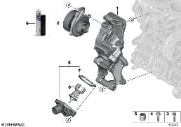 COOLING SYSTEM - COOLANT PUMP/THERMOSTAT diagram for BMW X1 F48 LCI 18dX