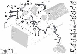 Flexibles système de refroidissement diagram for BMW 5 Series F18 520Li
