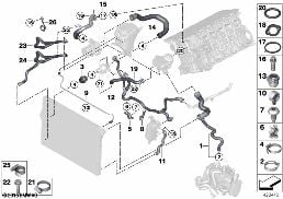Flexibles système de refroidissement diagram for BMW 5 Series F18 520Li