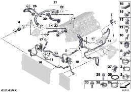Tubos flex. líquido do sist.refrigeração diagram for BMW 5 Series F18 535Li