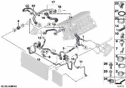 Węże płynu chłodzącego układu chłodzenia diagram for BMW 5 Series F11 LCI 535i