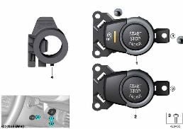 SWITCH, START-STOP AND RING ANTENNA diagram for BMW X5 F15 30dX