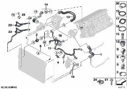 Flexibles système de refroidissement diagram for BMW 5 Series F18 520Li