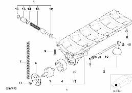 Olievoorziening/Oliepomp m aandrijving diagram for BMW 5 Series E39 520i