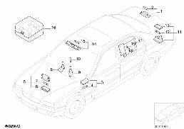 VARIOUS LAMPS diagram for BMW 7 Series E38 740i