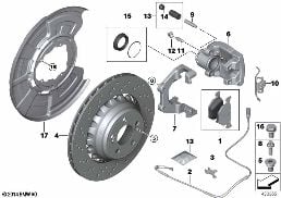 Hinterradbremse diagram for BMW X5 M F85 X5 M