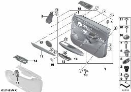DOOR TRIM PANEL, FRONT diagram for BMW 2 Series F45 Active Tourer LCI 216d