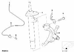 FRONT SPRING STRUT/SHOCK ABSORBER diagram for BMW 3 Series E46 318i