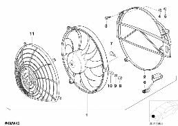 ADDITIONAL FAN AND MOUNTING PARTS diagram for BMW Z3 E36 2.8