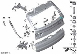 Bagaj kapağı diagram for BMW X5 F15 35iX